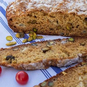 Gluten-Free Blue Cheese Pistachio Soda Bread