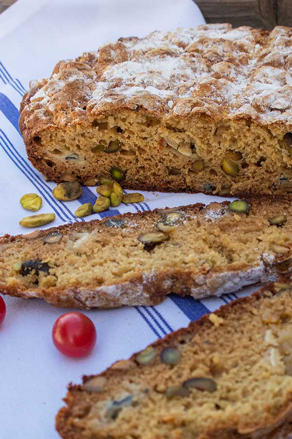 Gluten-Free Blue Cheese Pistachio Soda Bread