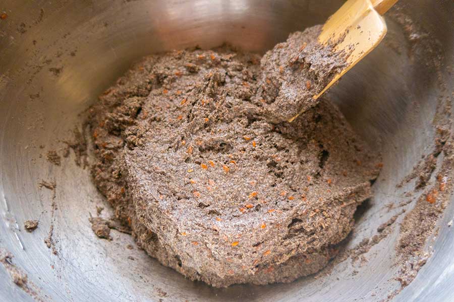 dark batter in a bowl