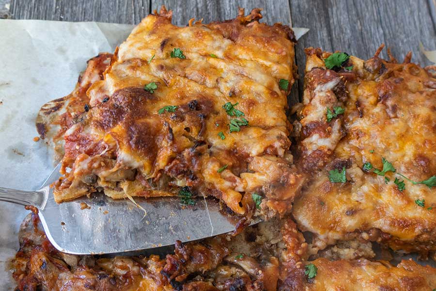 Cheesy Bacon Skillet Pancake Bake - Crazy for Crust