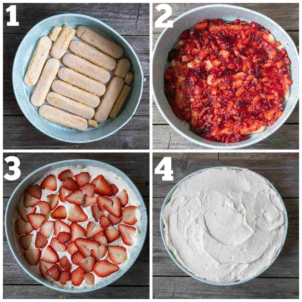 4 step by step instructions to make tiramisu