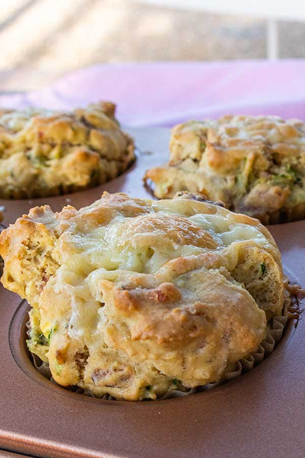 Gluten-Free Zucchini Bacon And Cheese Muffins