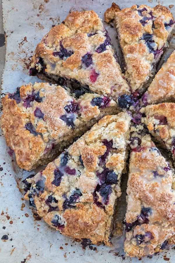 zesty blueberry scones, gluten free