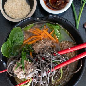 Miso Noodle Soup with Meatballs – Gluten Free