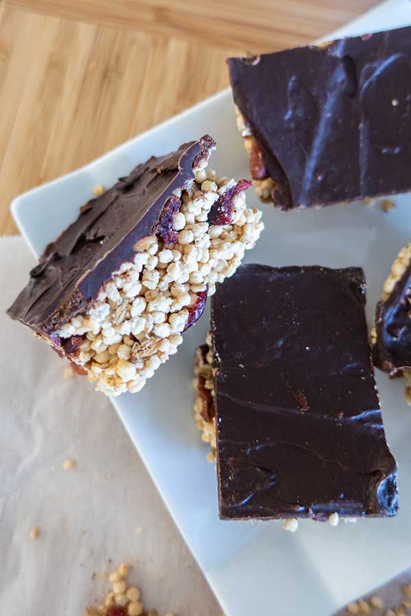 30 minute weekend recipes include a slice of gluten-free rice bar.