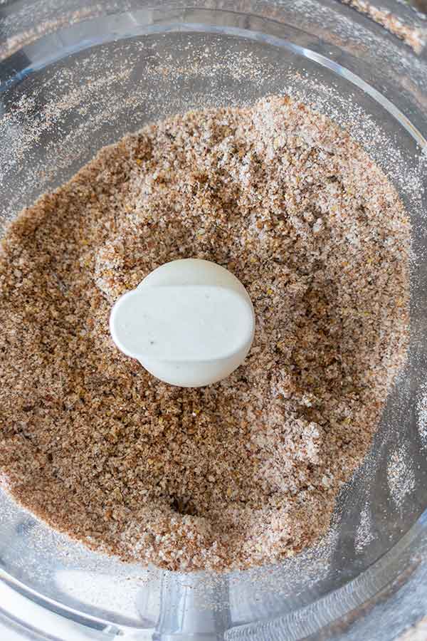  gluten-free bread crumb mixture in a food processor