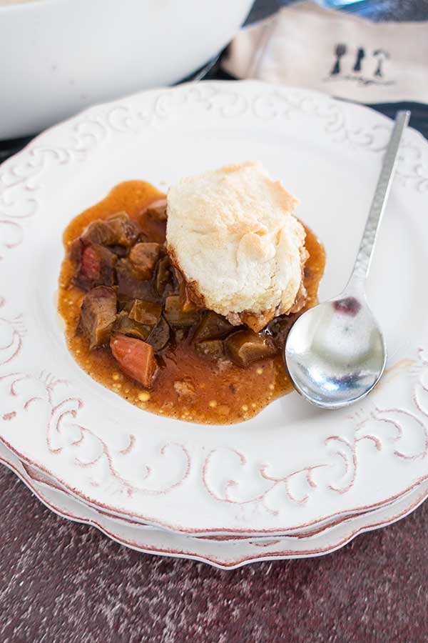 grain-free rhubarb cobbler