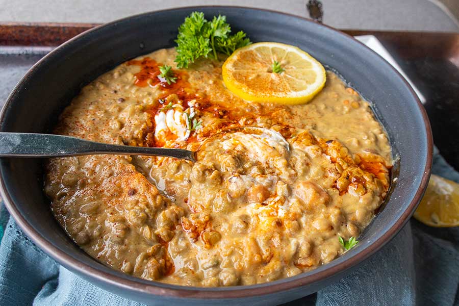 moroccan beef and lentil soup