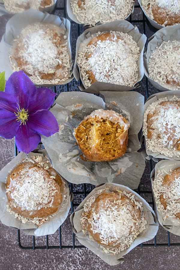 overview of coconut lemon muffins 