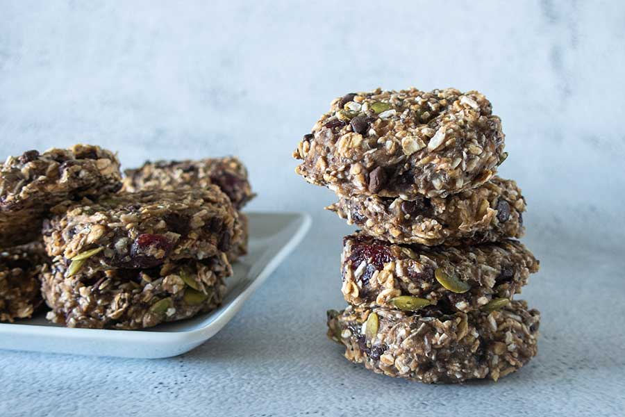 stacked dairy free breakfast cookie, gluten-free