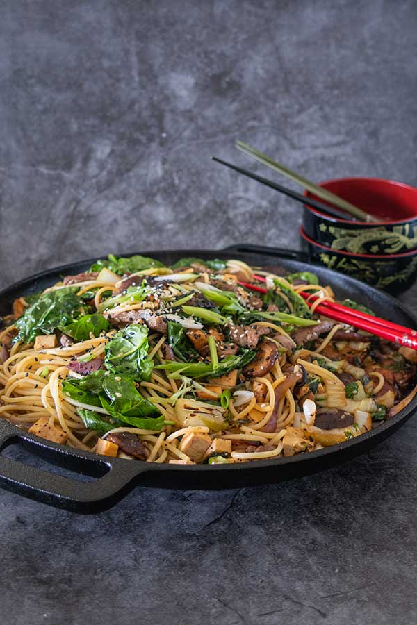 beef sukiyaki noodle salad, gluten free