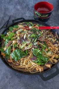 beef sukiyaki noodle salad, gluten free