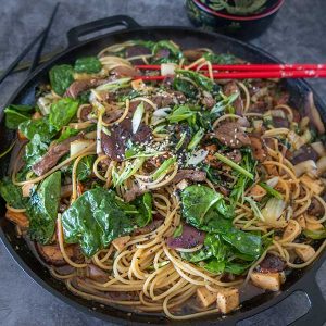 Gluten-Free Beef Sukiyaki Noodle Salad