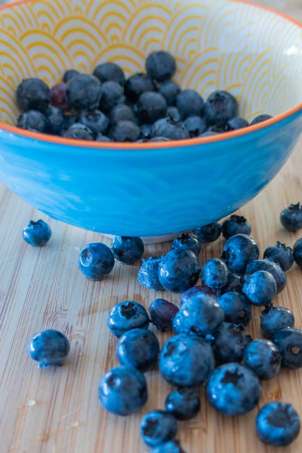 fresh blueberries in a bowl