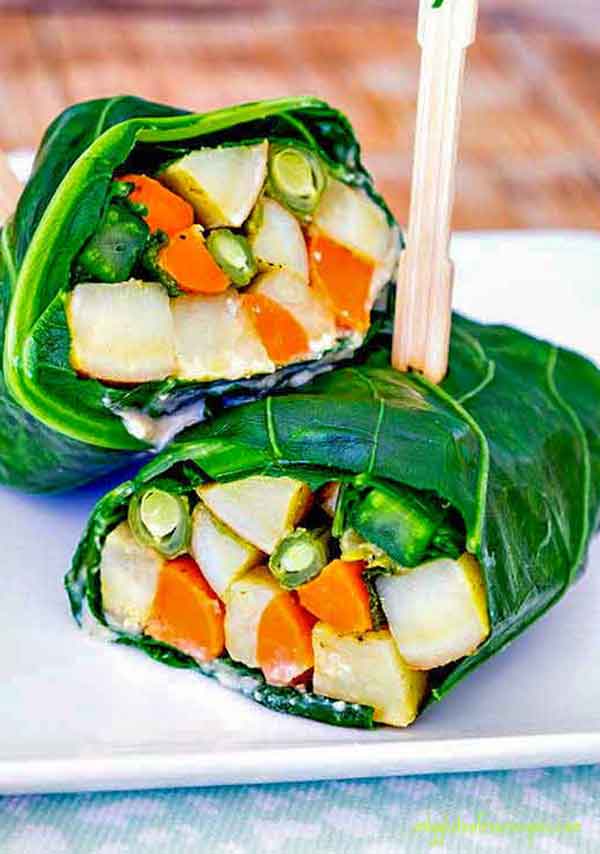 summer recipes, collard wraps