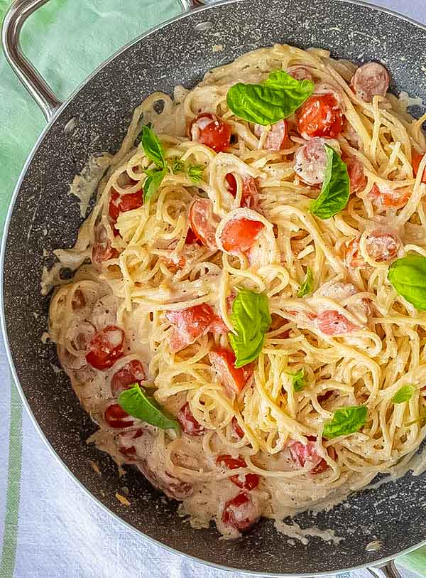 garlic ricotta pasta, summer recipes