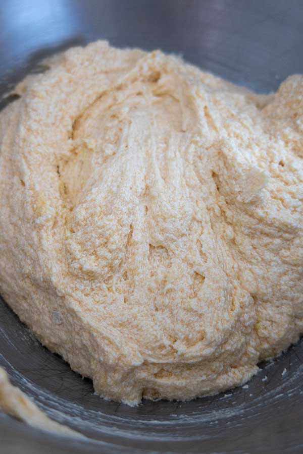 pound cake batter in a bowl