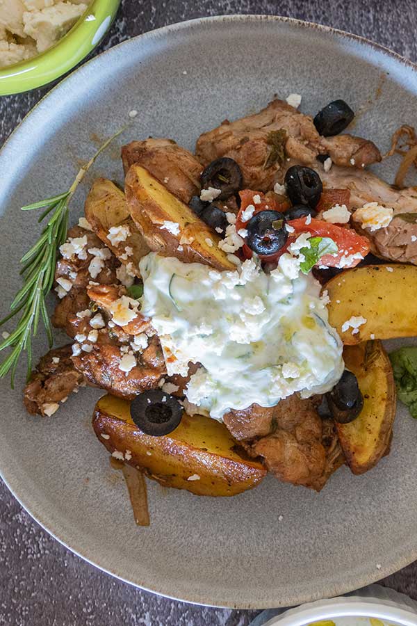 skillet Greek chicken dinner