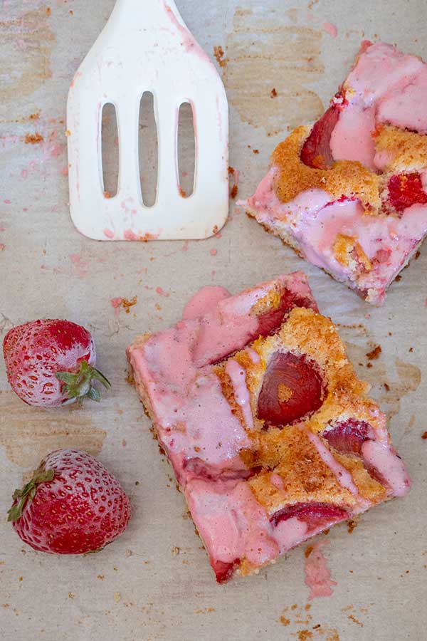 strawberry sheet cake, gluten-free