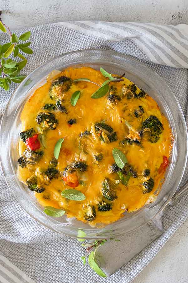 baked broccoli cheddar pie, gluten-free