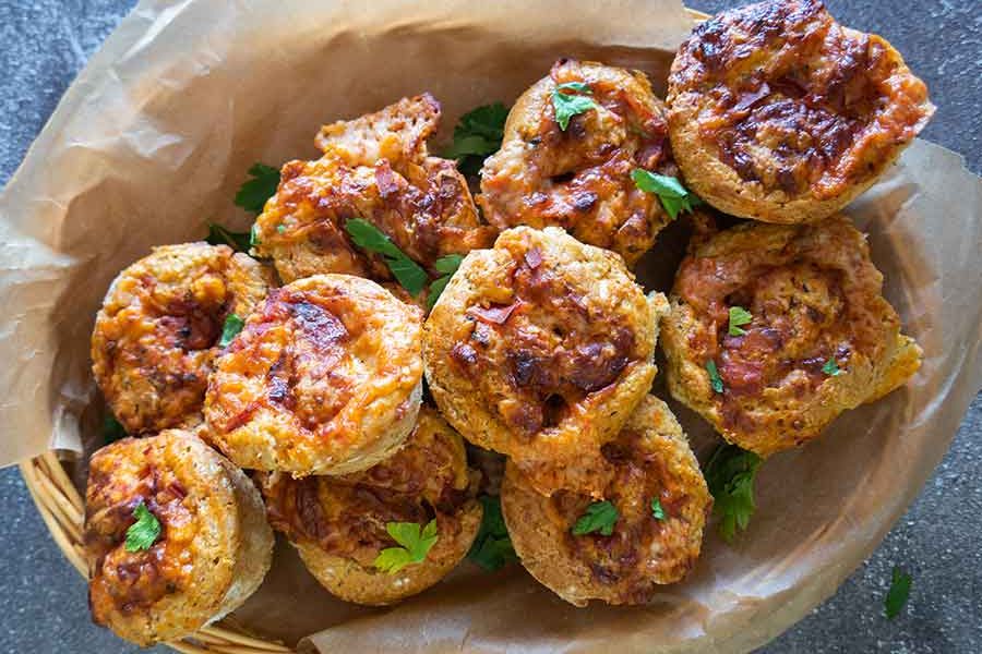 top view of gluten free pizza rolls