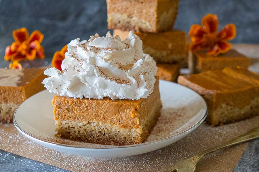 pumpkin pie bars, grain free