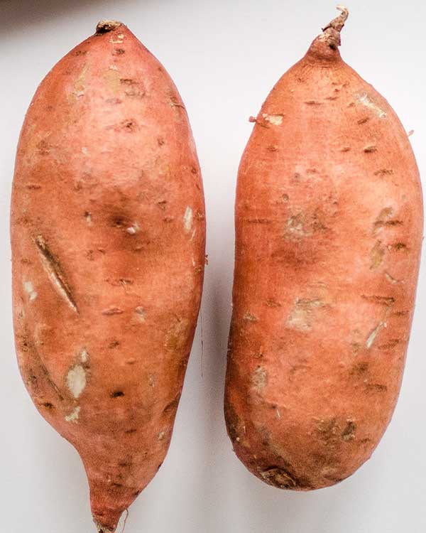 2 raw sweet potatoes