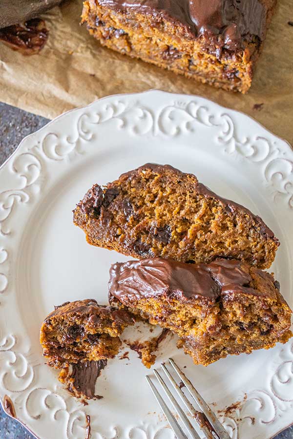 pumpkin chocolate fudge bread, gluten-free