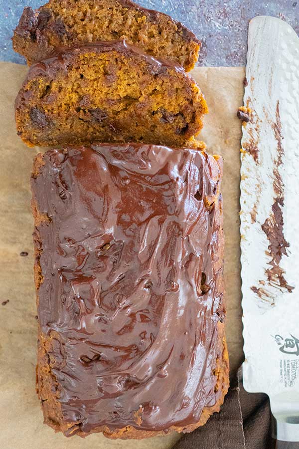 pumpkin chocolate fudge bread, gluten-free