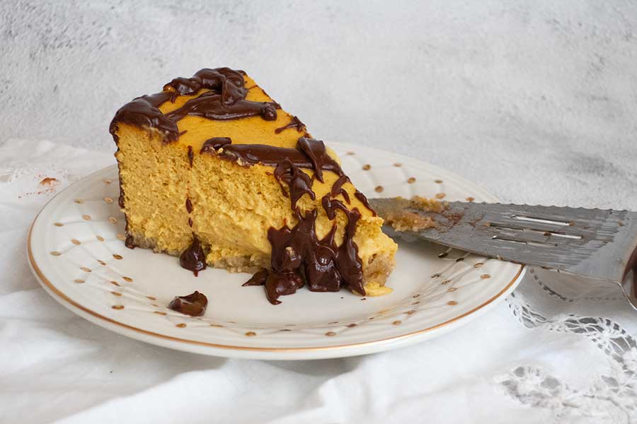 slice of pumpkin mousse cake