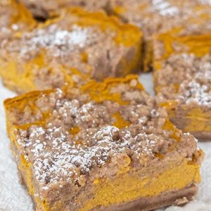 Gluten-Free Pumpkin Cheesecake Snickerdoodle Crumb Bars