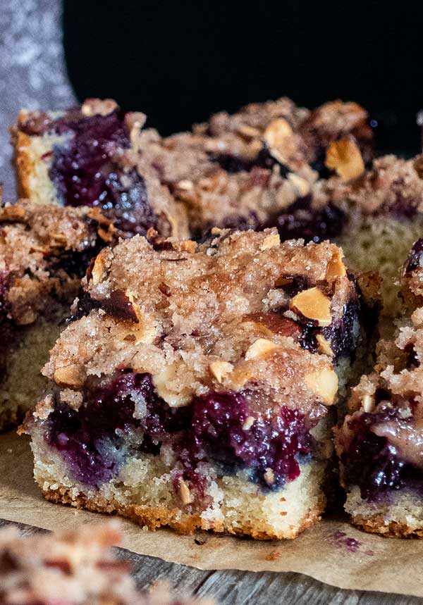 blueberry streusel cake square