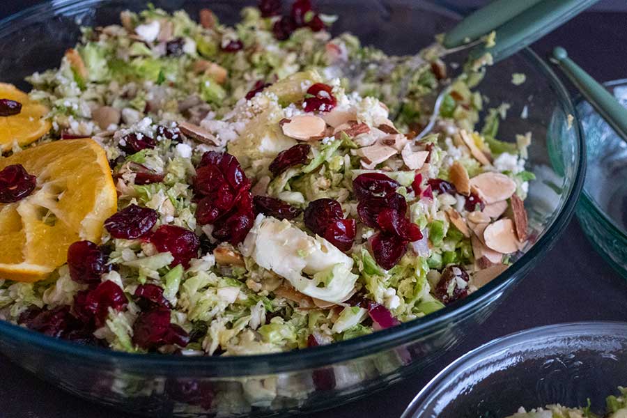 brussel sprouts salad with cranberries