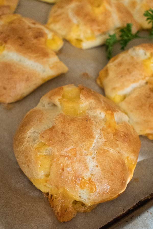 gluten free puff pastry biscuits on a baking sheet