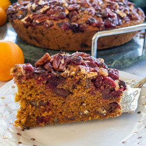 Vegan Buckwheat Fresh Cranberry Christmas Cake