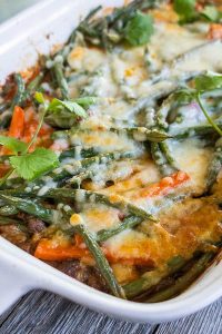 cheesy ground beef and green beans casserole, gluten-free