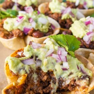 Gluten-Free Beef Chili Cups With Avocado Aioli