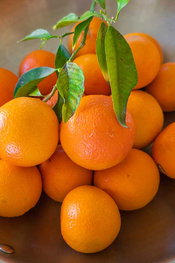 oranges with leaves