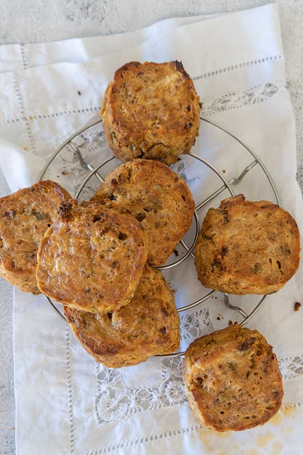 top view of sausage biscuits