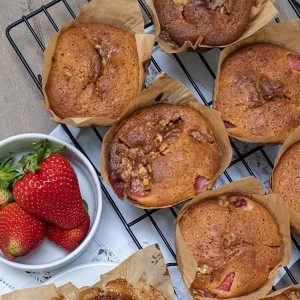 Dairy-Free Strawberry Pecan Muffins – Gluten Free