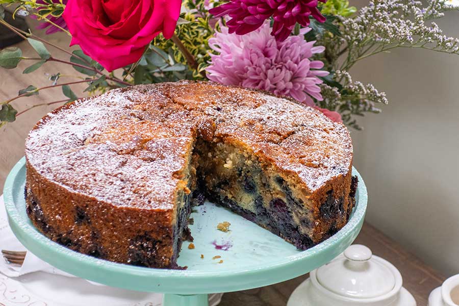 snacking blueberry cake