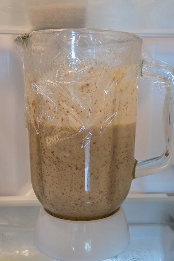 gluten-free batter in a blender