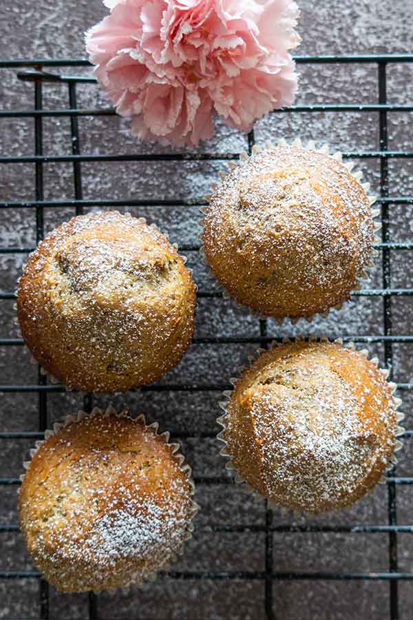 top view of baked muffins