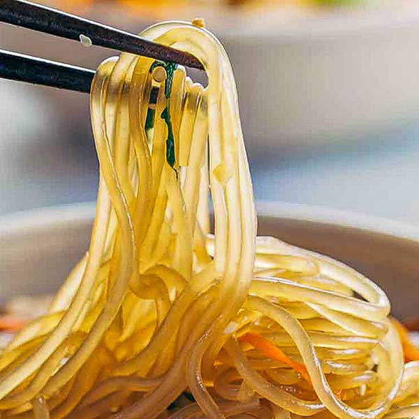 korean glass noodles with chopsticks