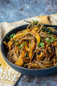 gluten free Korean noodles in a bowl