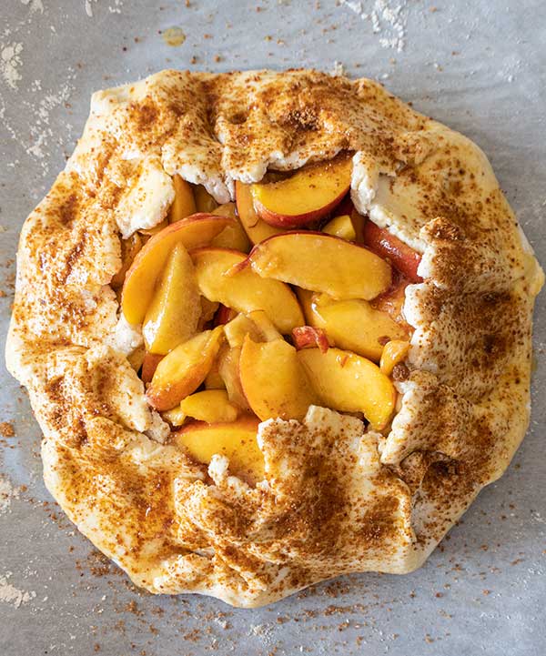 top view of galette before baking