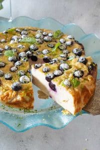 A slice of Moroccan yogurt cake, grain free, dairy free