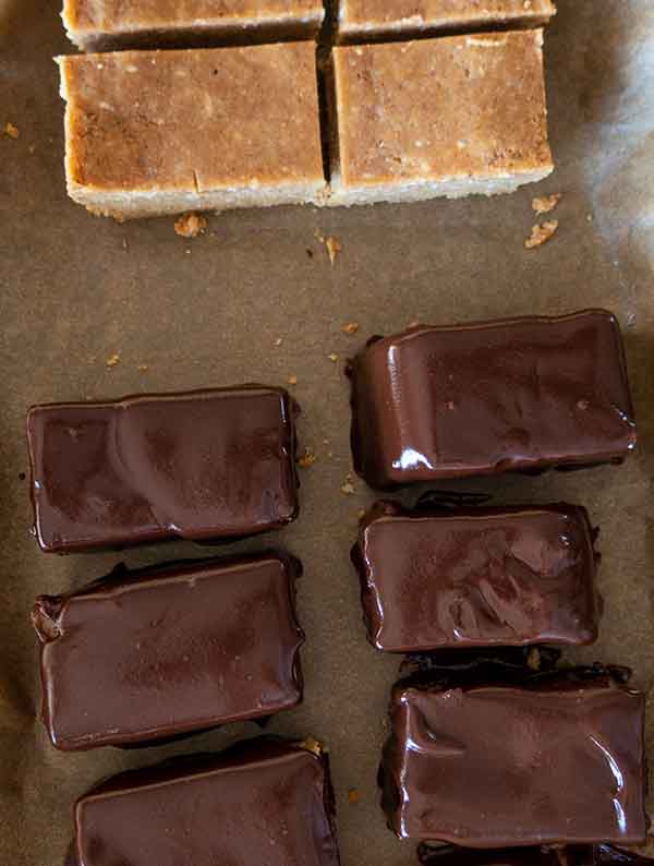 chocolate covered bars and bars without chocolate coating
