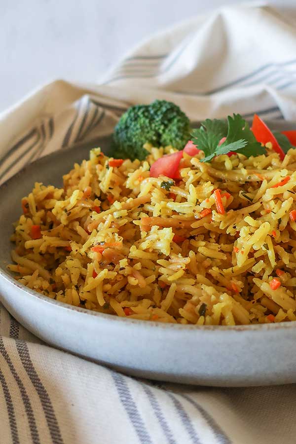 close up of rice-a-roni in a bowl