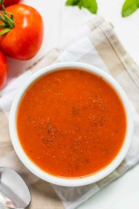 tomato soup in a bowl